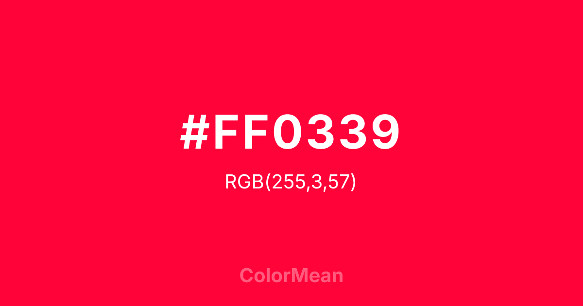 #FF0339 color swatch