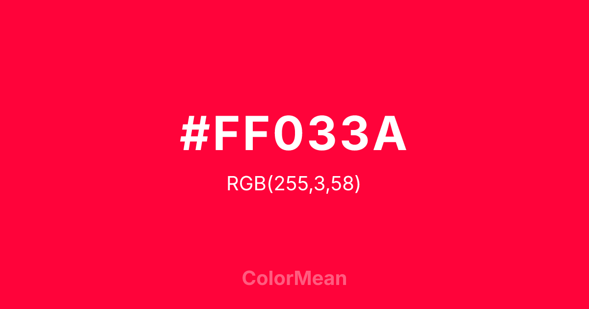 #FF033A color swatch