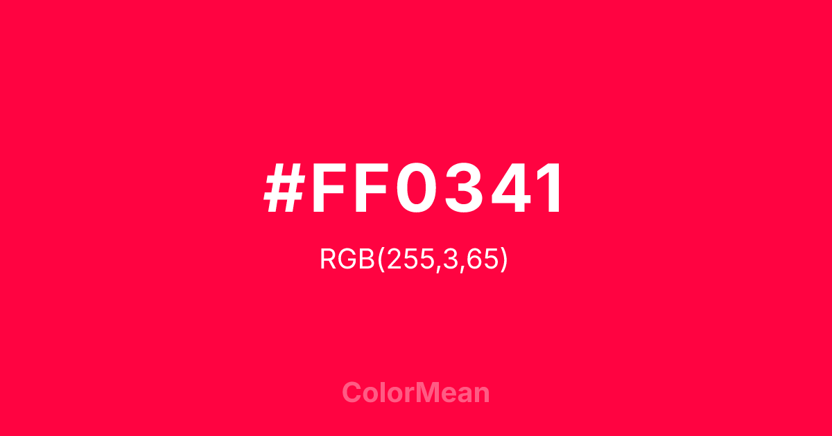 #FF0341 color swatch