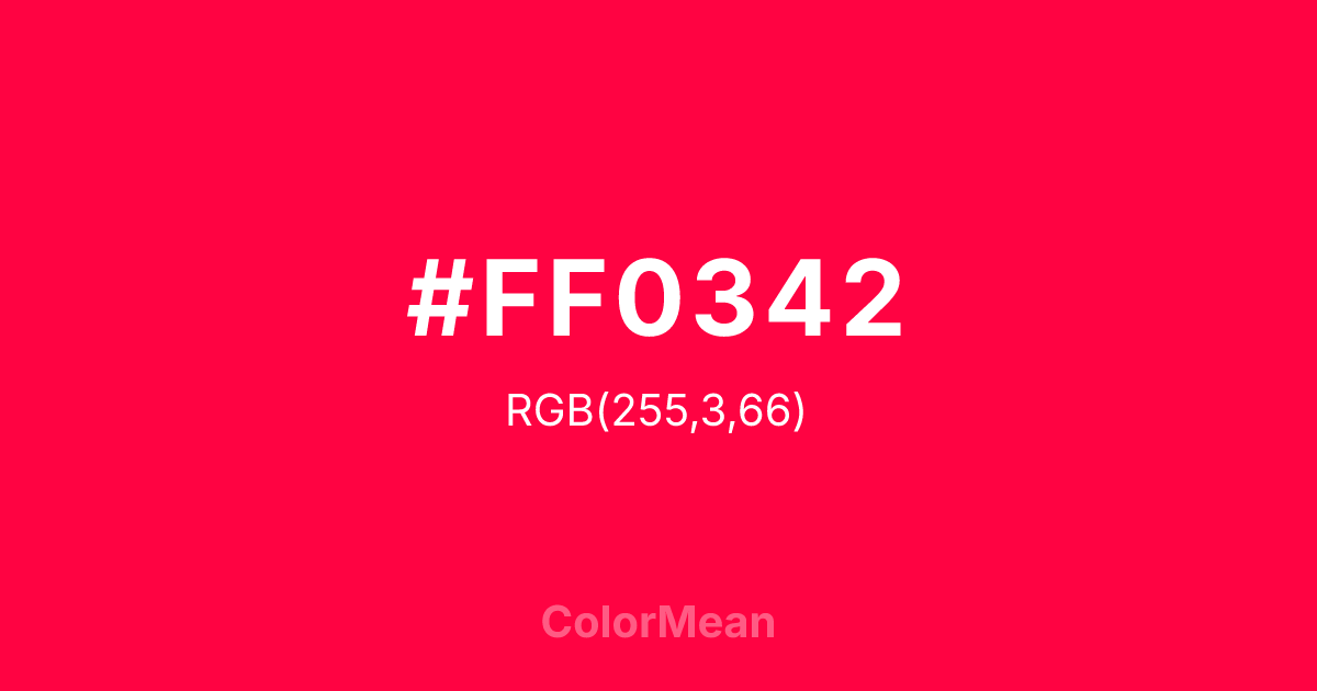 #FF0342 color swatch