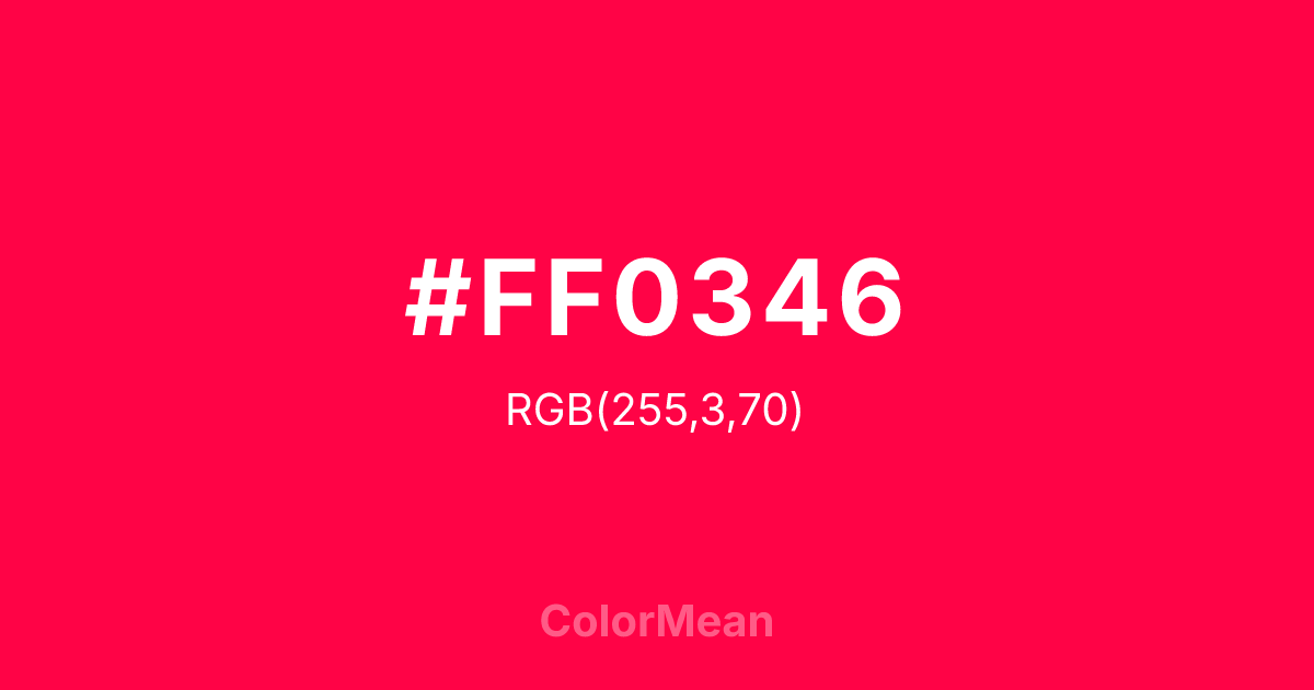 #FF0346 color swatch