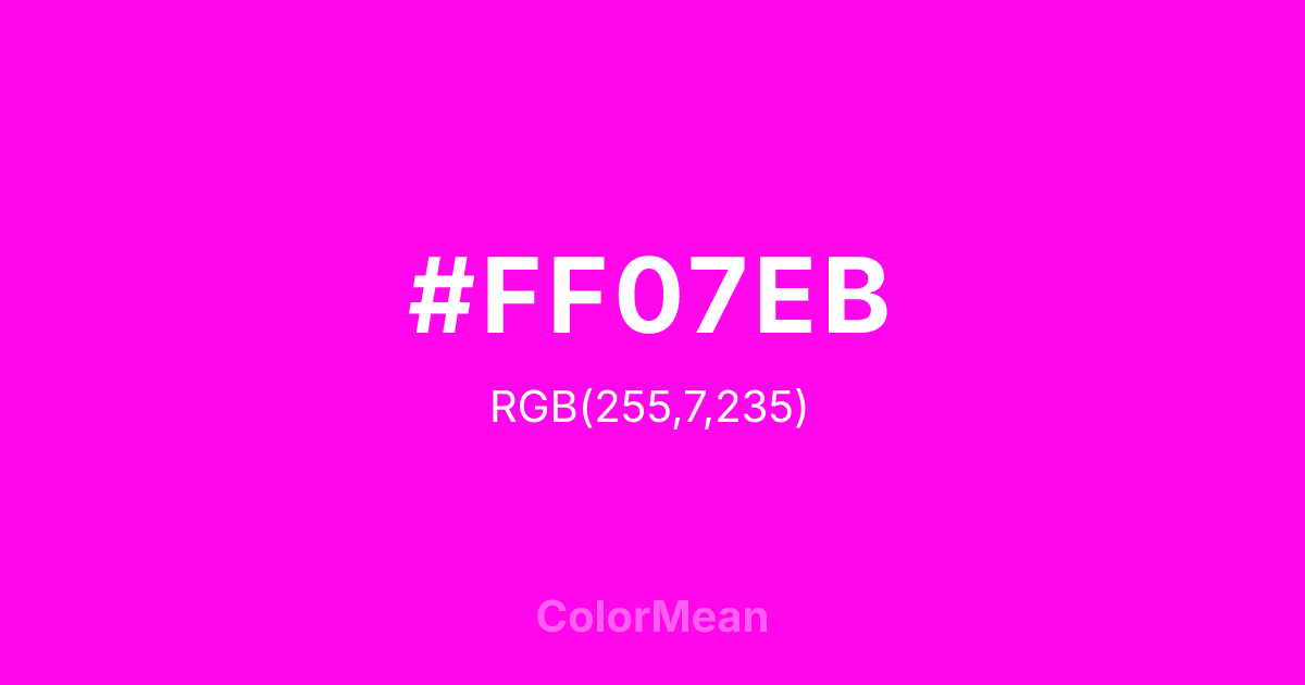 #FF07EB color swatch