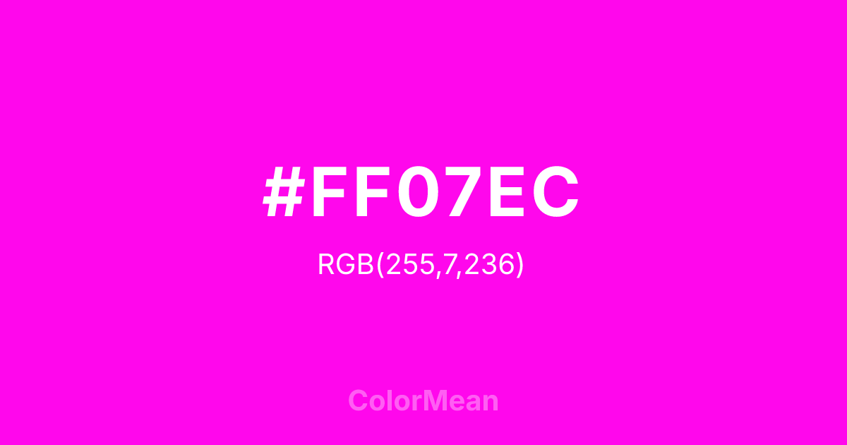 #FF07EC color swatch