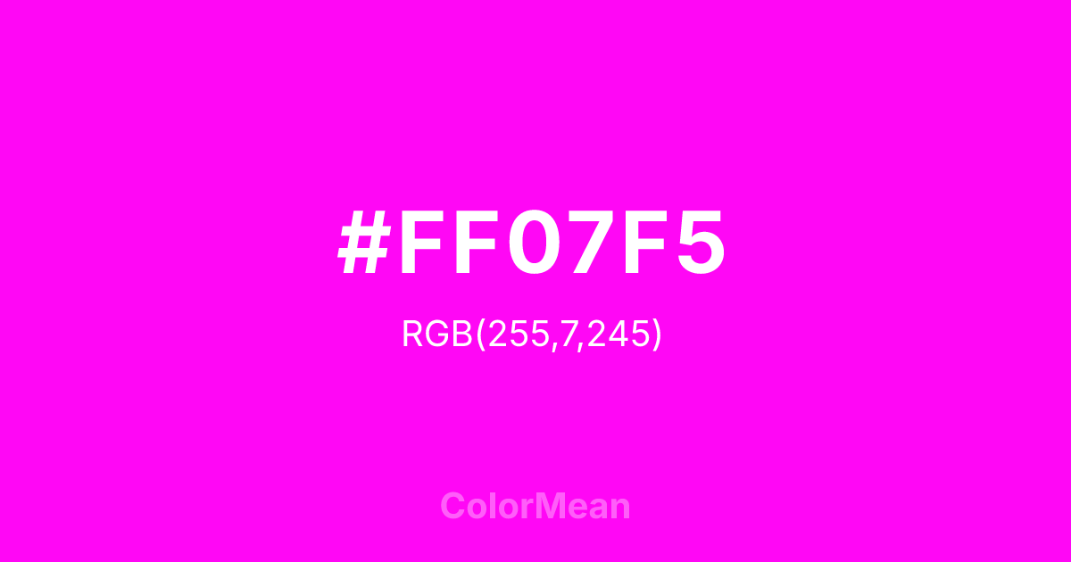 #FF07F5 color swatch