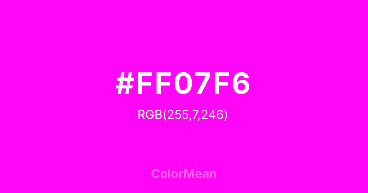 #FF07F6 color swatch
