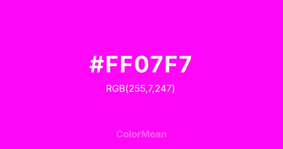 #FF07F7 color swatch