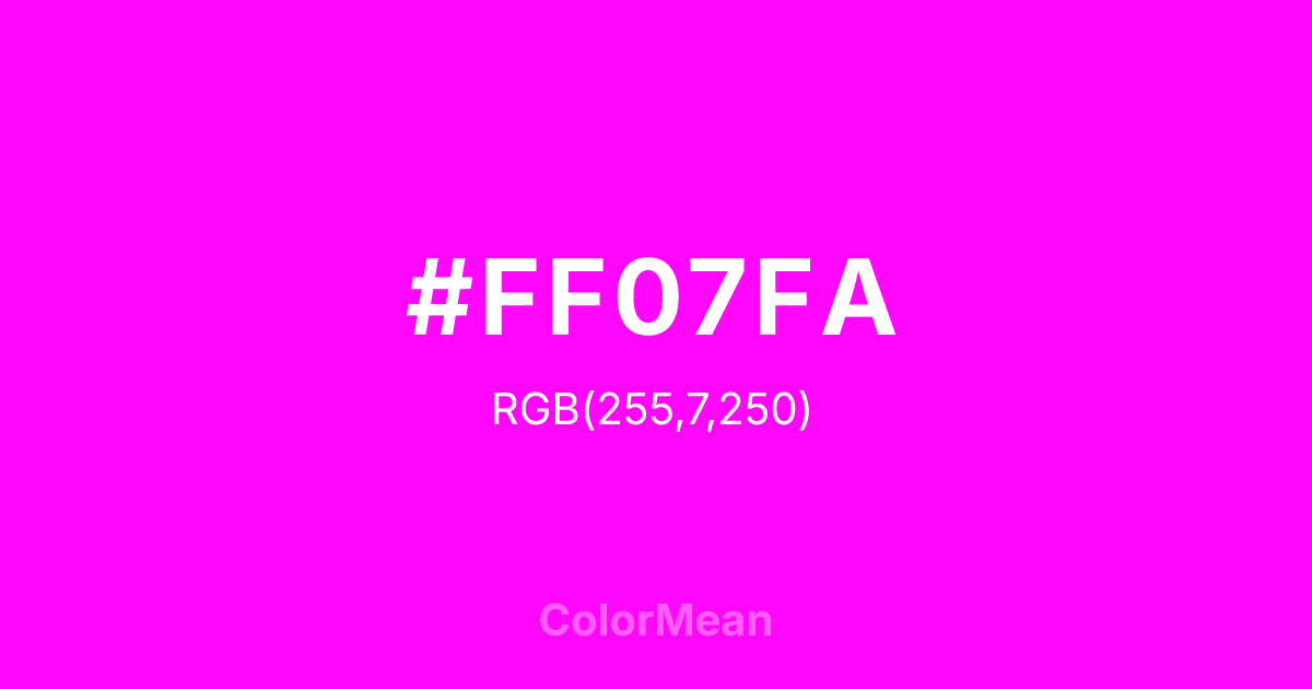#FF07FA color swatch
