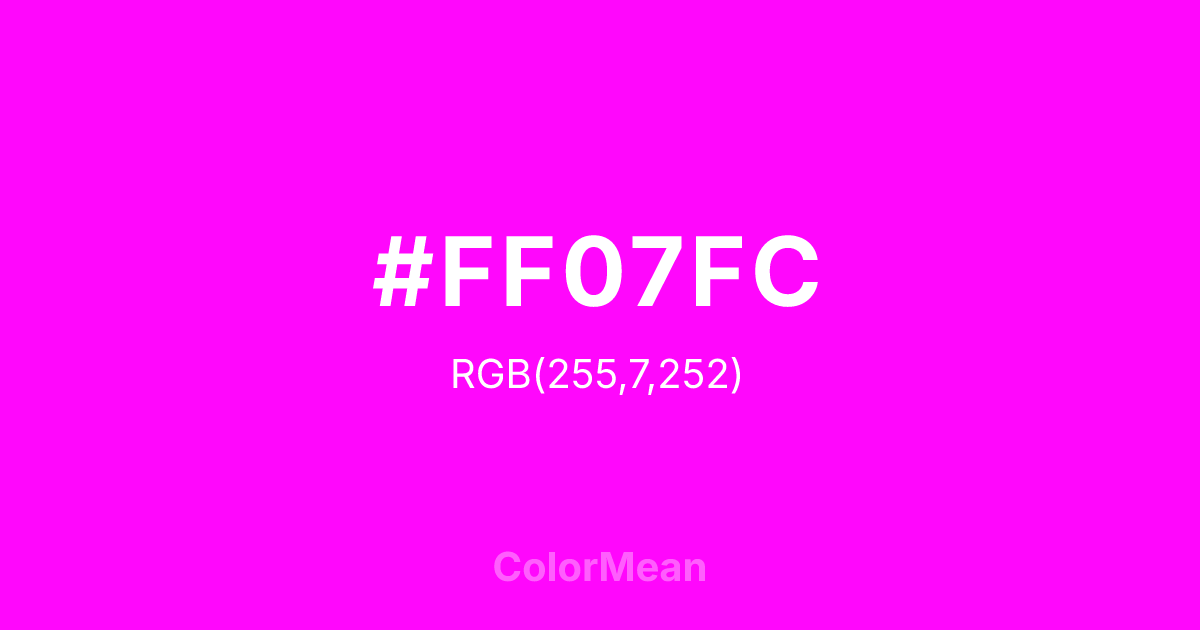 #FF07FC color swatch