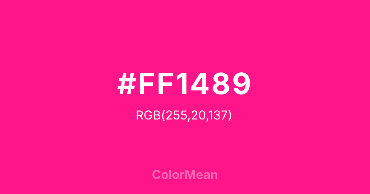 #FF1489 color swatch