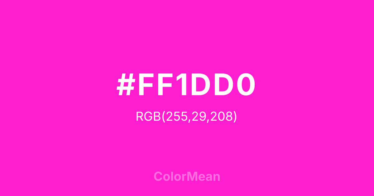 #FF1DD0 color swatch