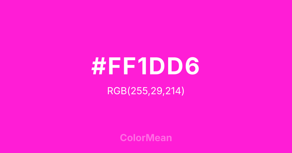 #FF1DD6 color swatch