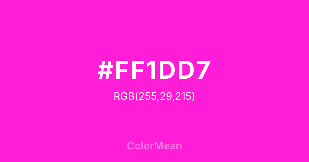 #FF1DD7 color swatch