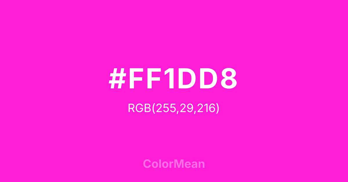#FF1DD8 color swatch