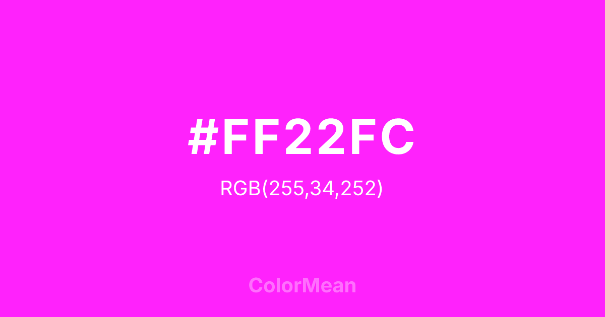 #FF22FC color swatch