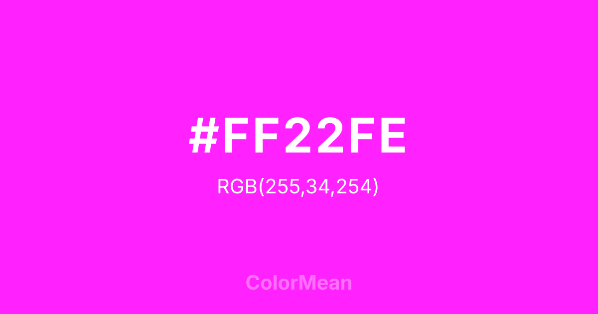 #FF22FE color swatch