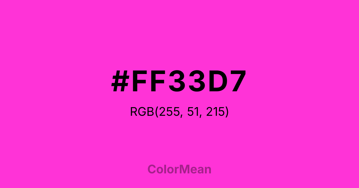 #FF33D7 color swatch