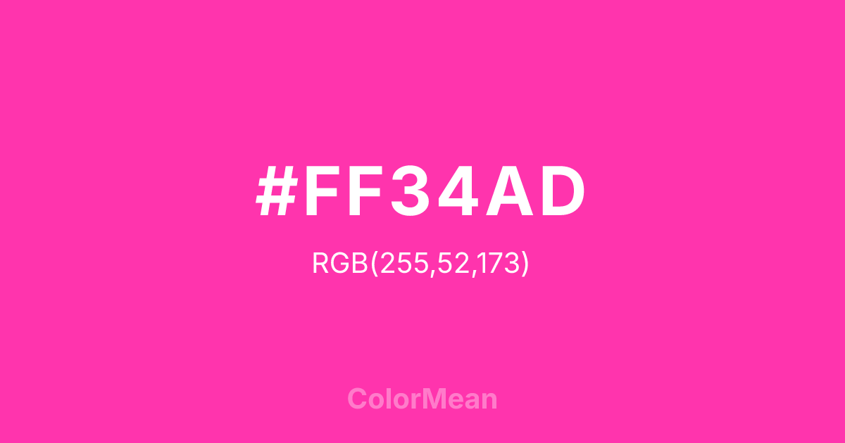 #FF34AD color swatch