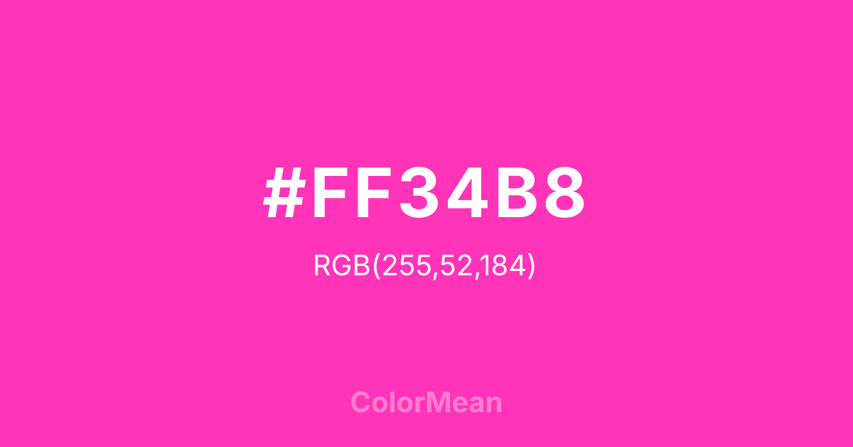 #FF34B8 color swatch