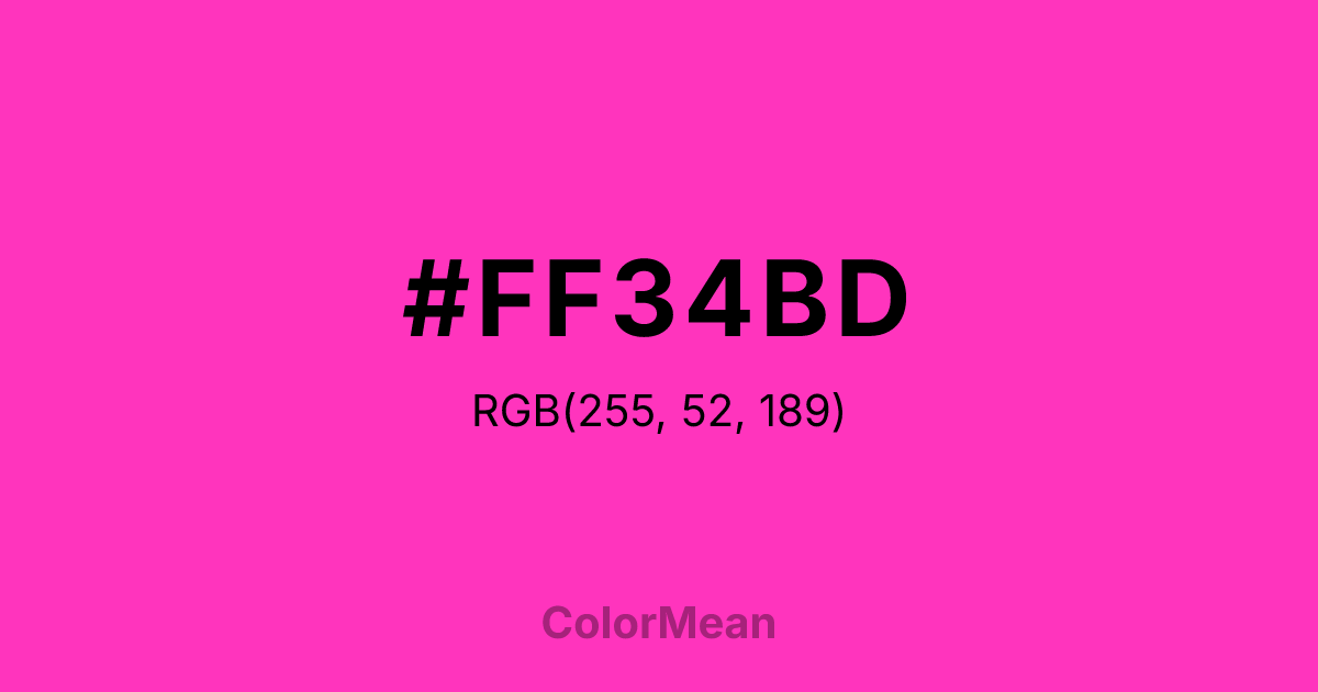 #FF34BD color swatch