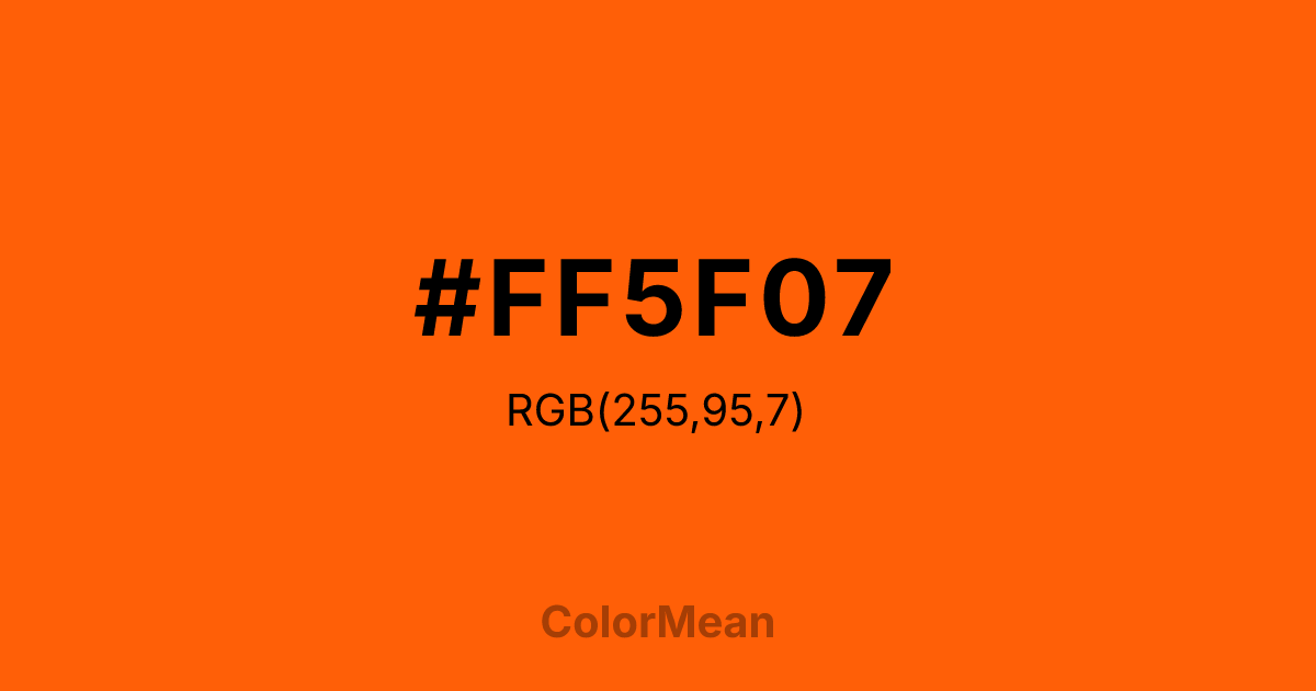 #FF5F07 color swatch