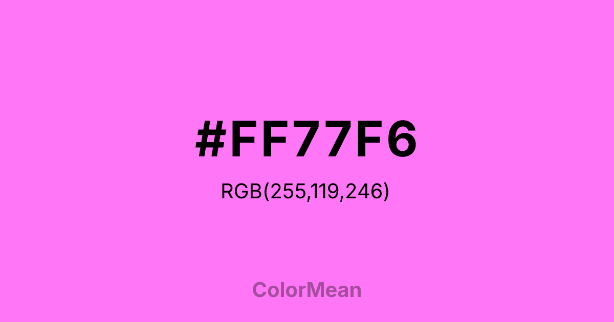 #FF77F6 color swatch