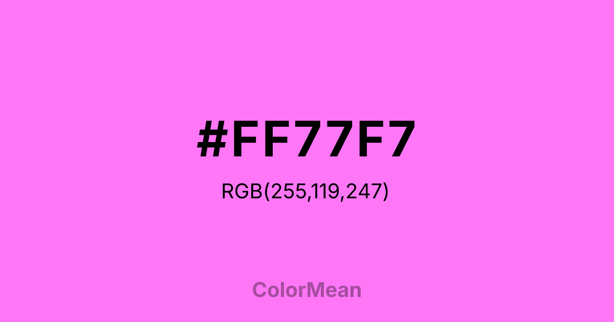 #FF77F7 color swatch