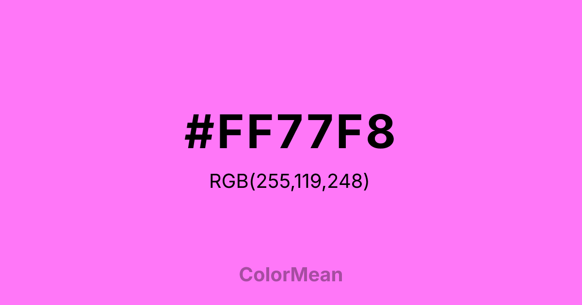 #FF77F8 color swatch
