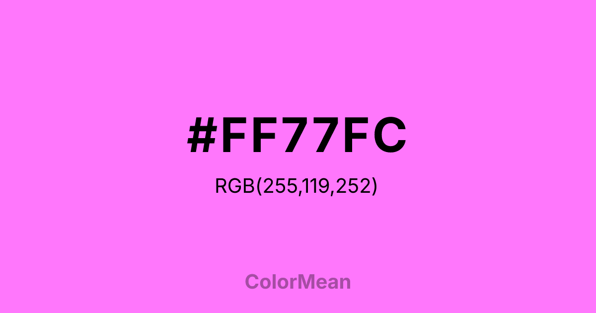 #FF77FC color swatch