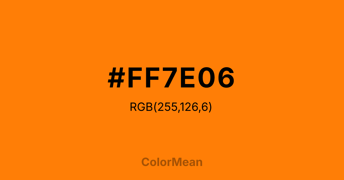 #FF7E06 color swatch