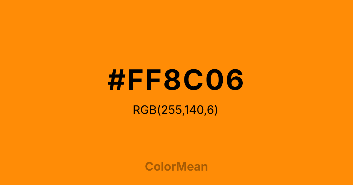 #FF8C06 color swatch