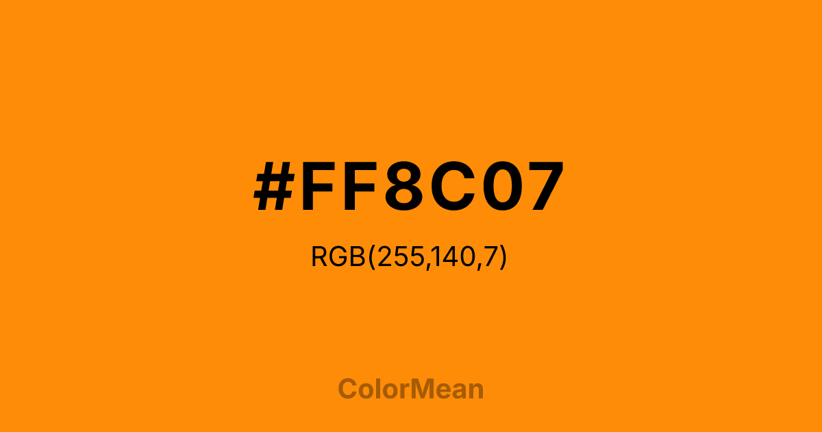 #FF8C07 color swatch