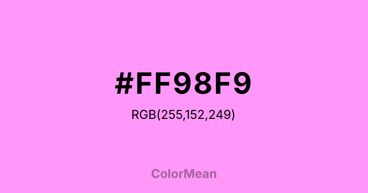#FF98F9 color swatch