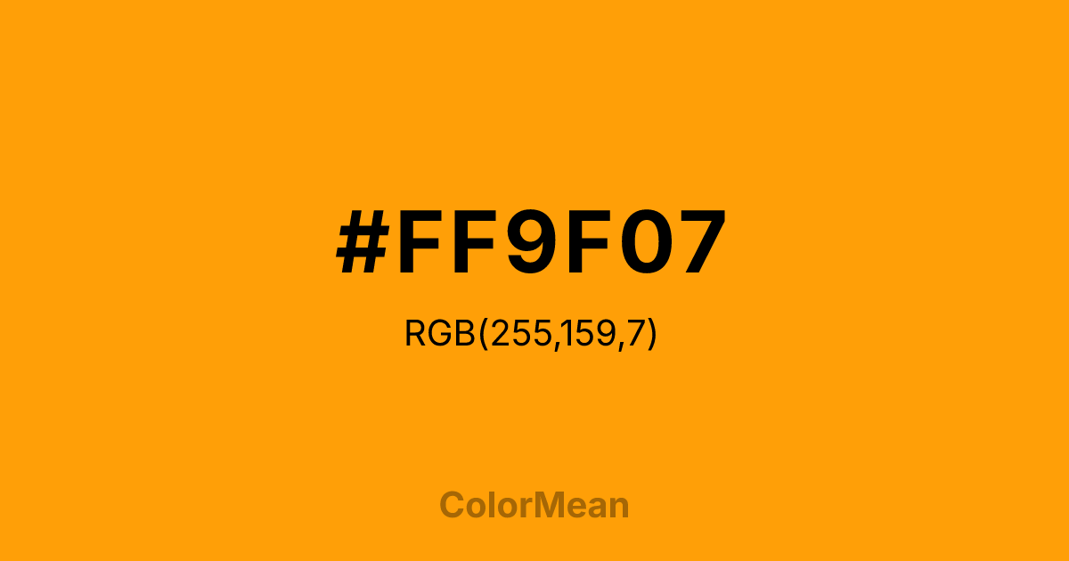 #FF9F07 color swatch