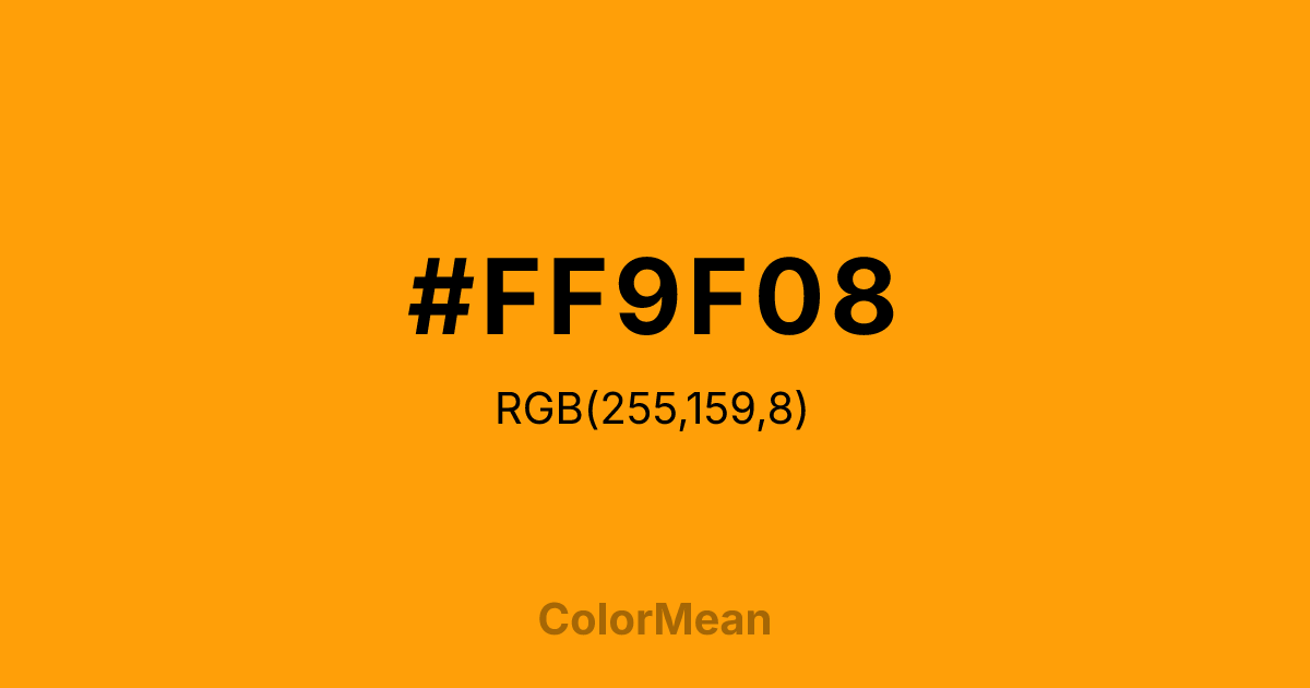#FF9F08 color swatch