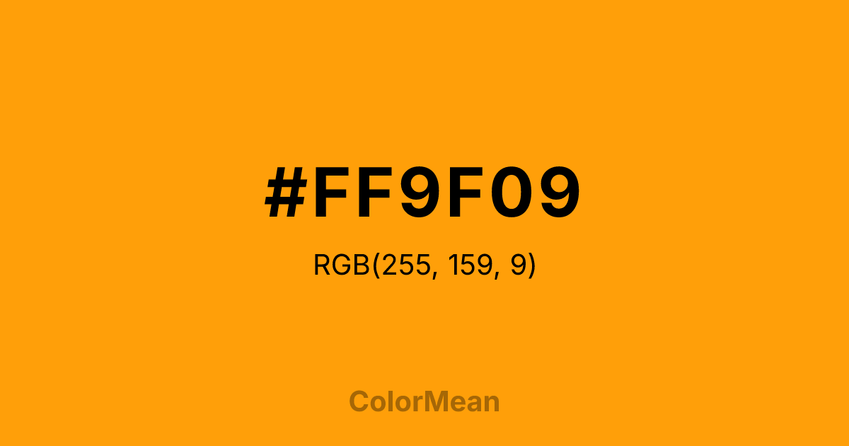 #FF9F09 color swatch