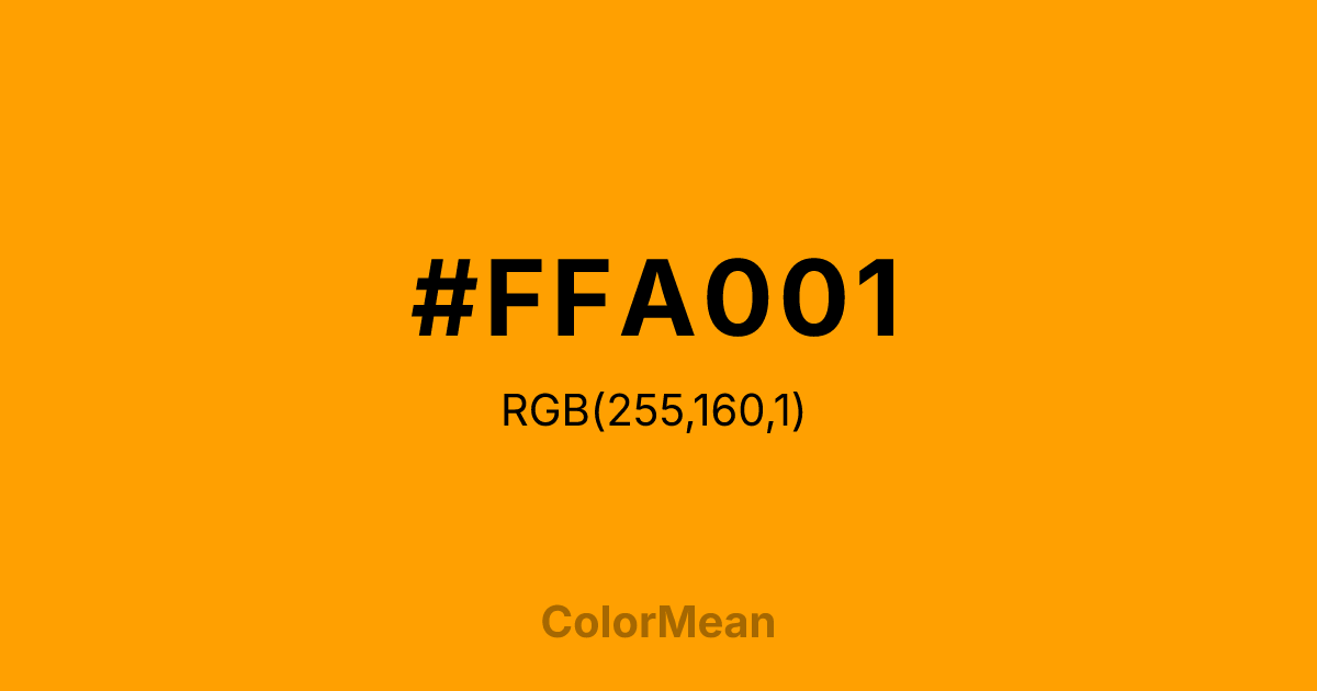 #FFA001 color swatch