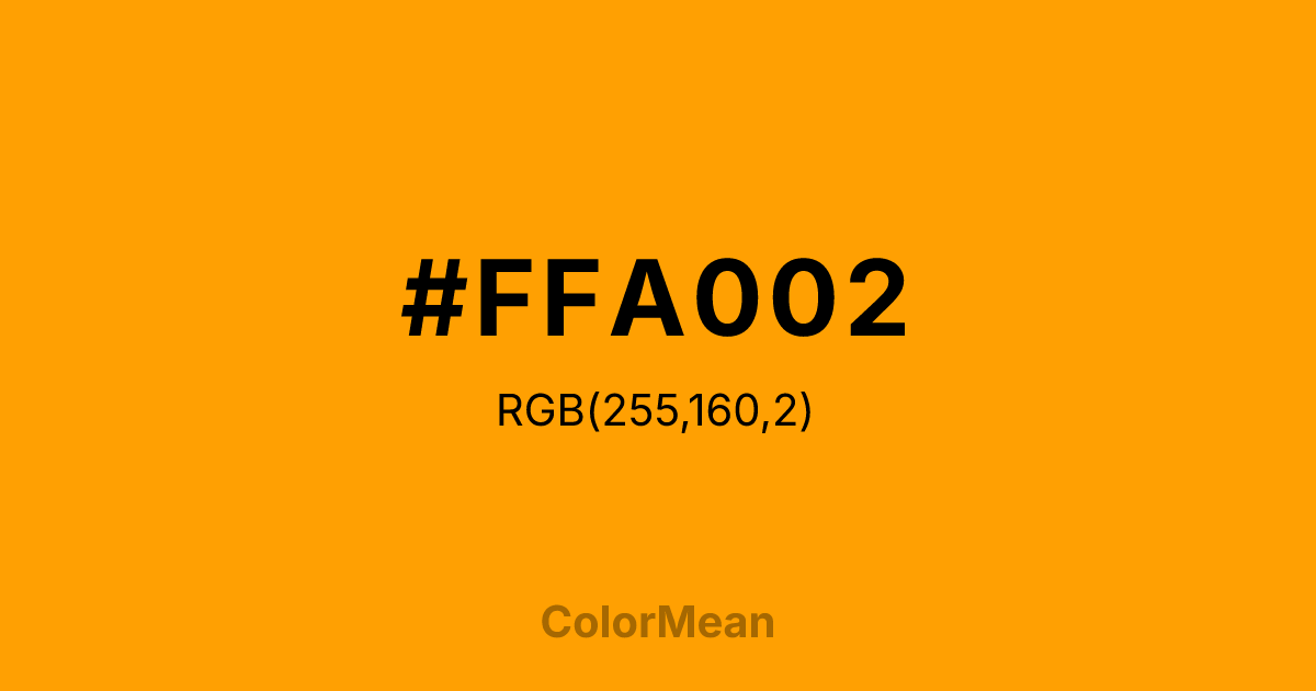#FFA002 color swatch