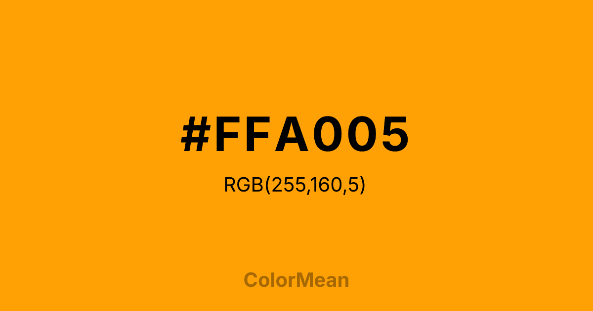 #FFA005 color swatch