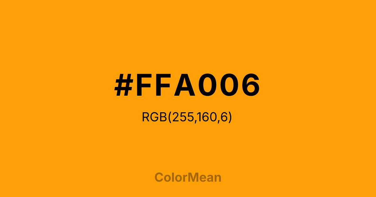 #FFA006 color swatch