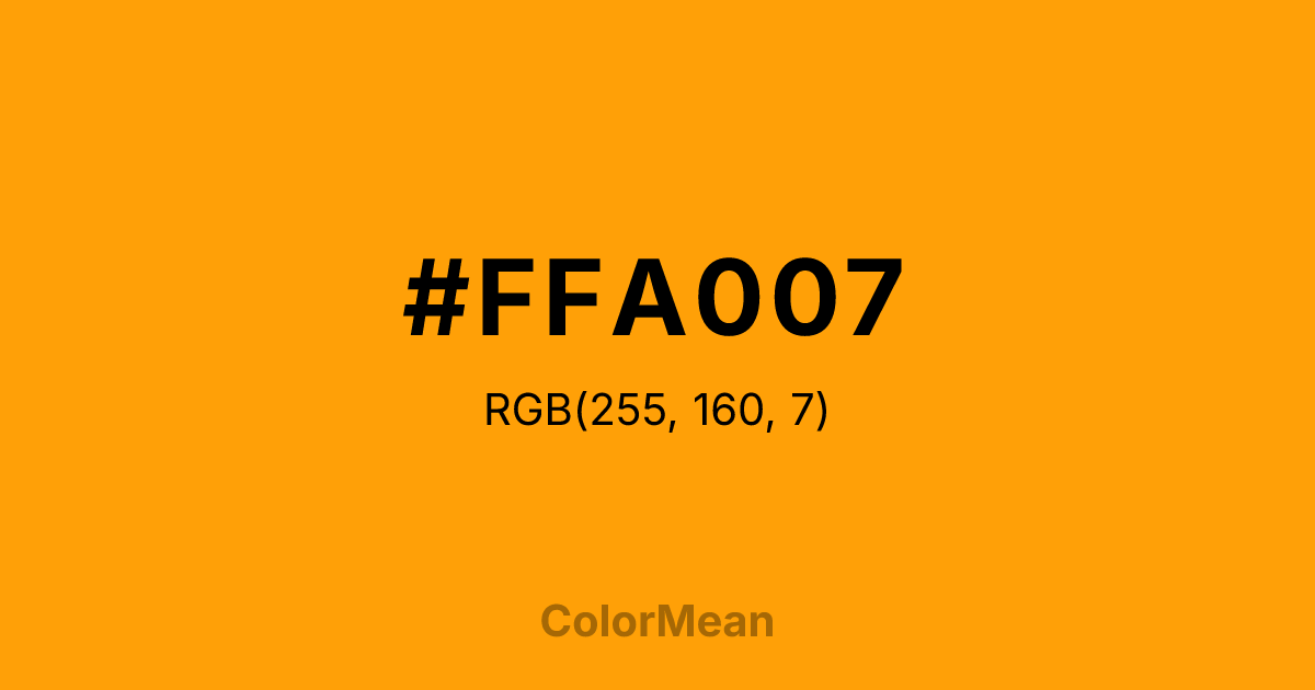 #FFA007 color swatch
