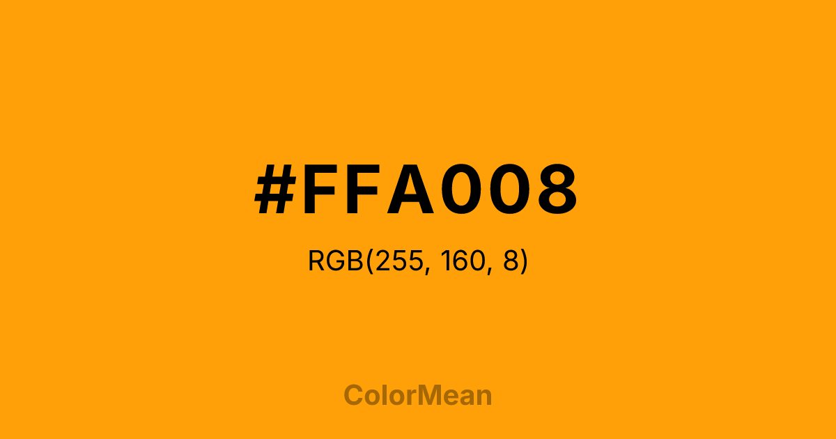 #FFA008 color swatch