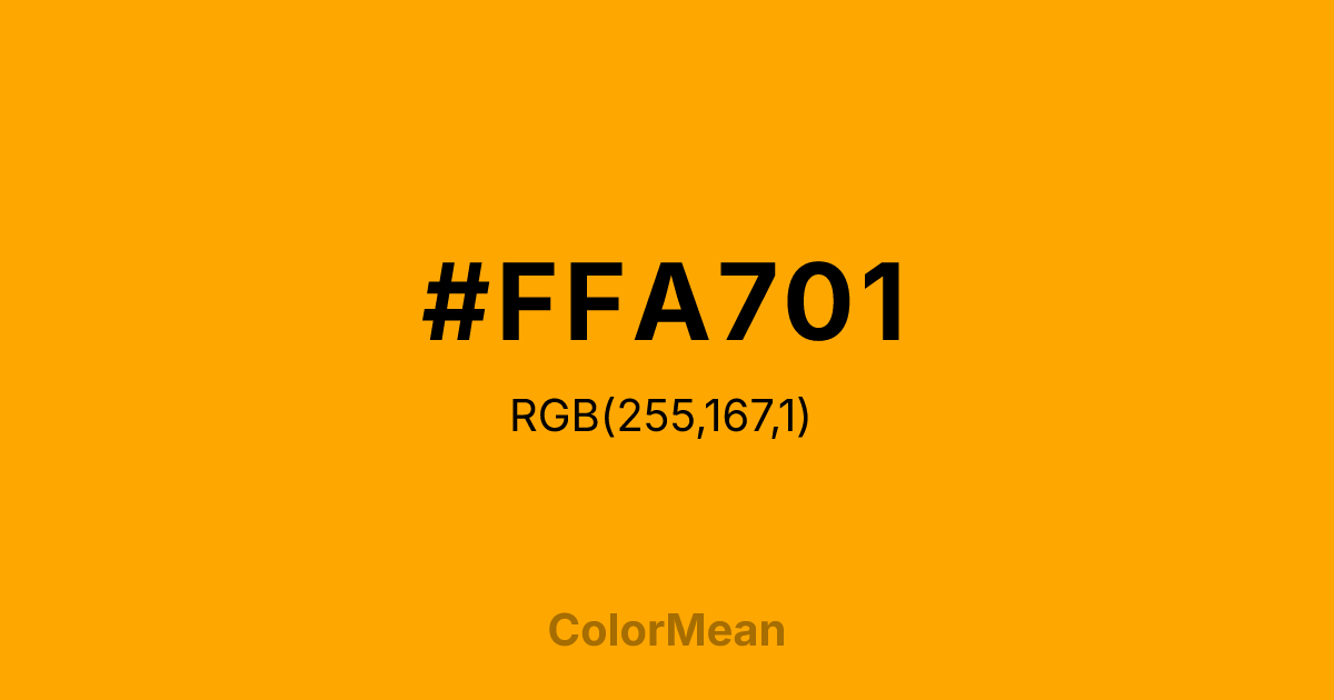 #FFA701 color swatch