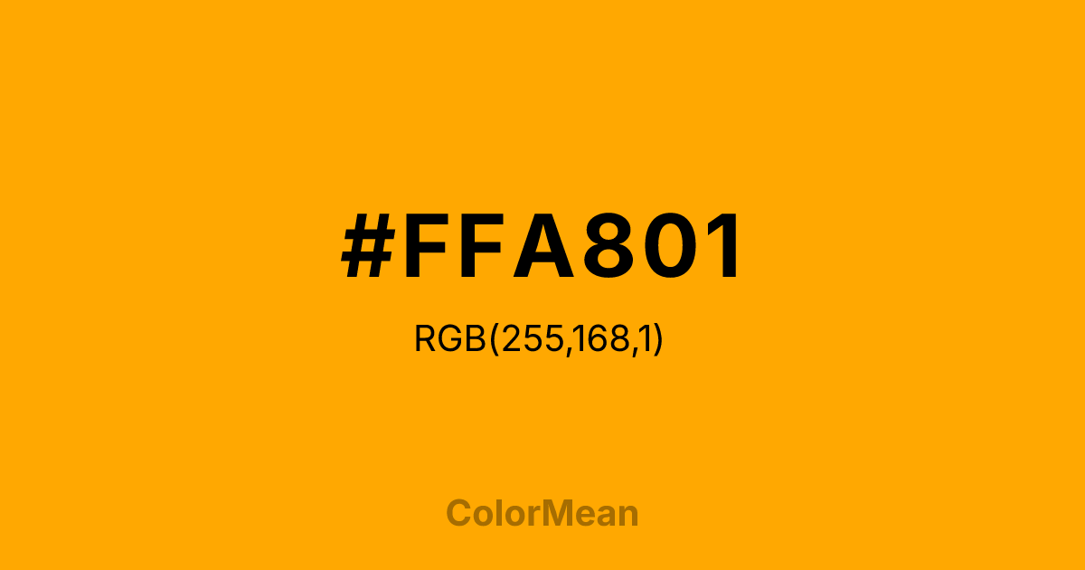 #FFA801 color swatch