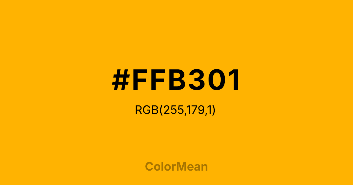 #FFB301 color swatch