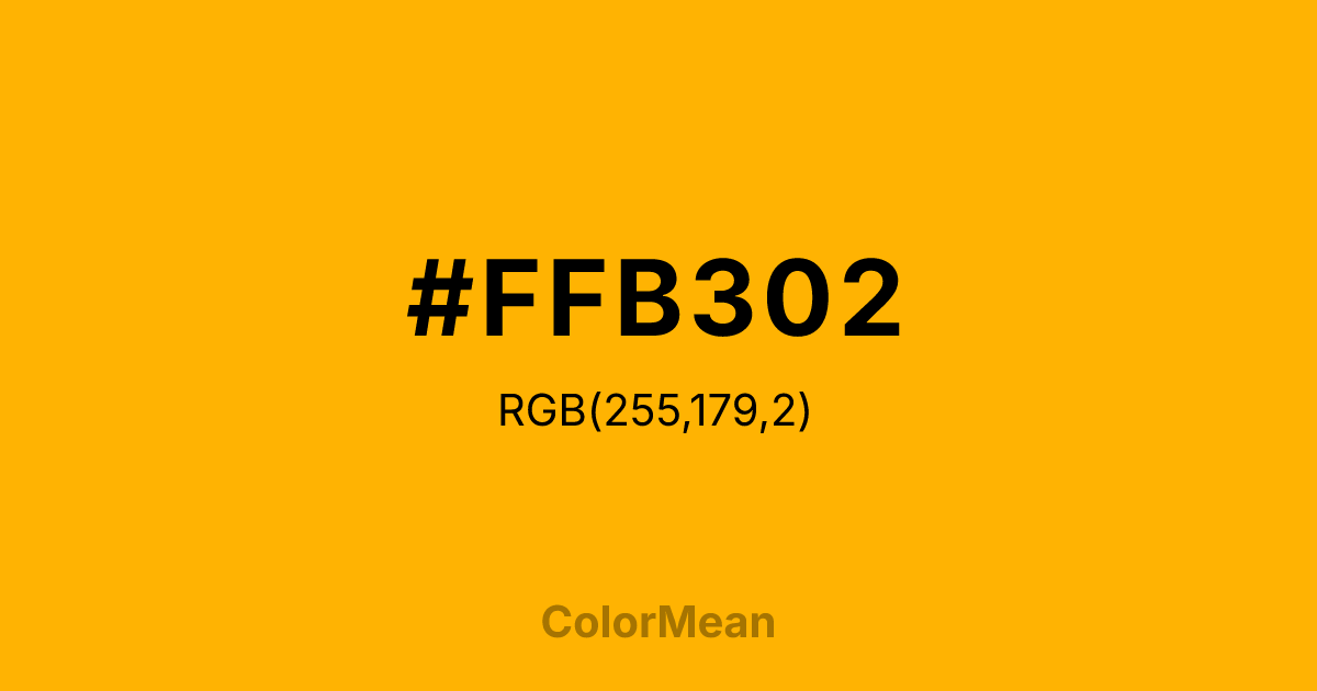 #FFB302 color swatch