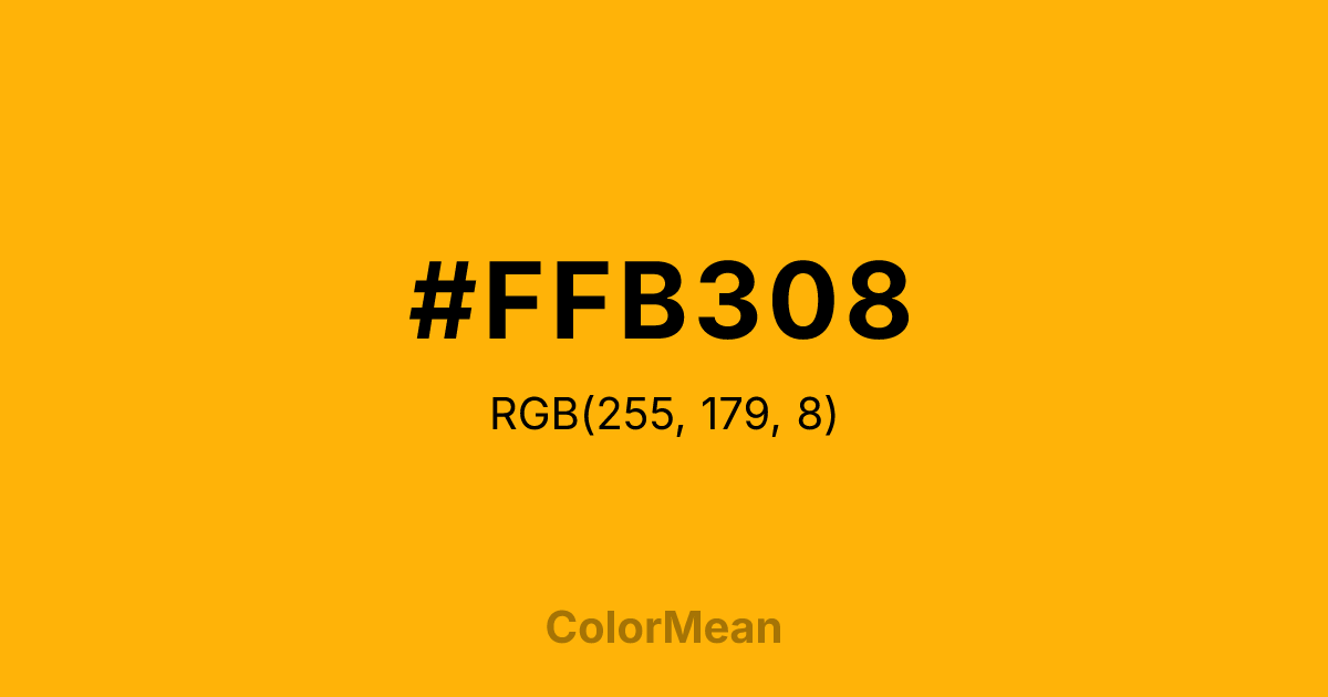 #FFB308 color swatch