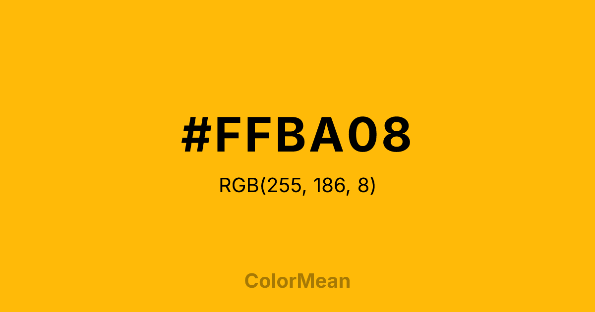 #FFBA08 color swatch