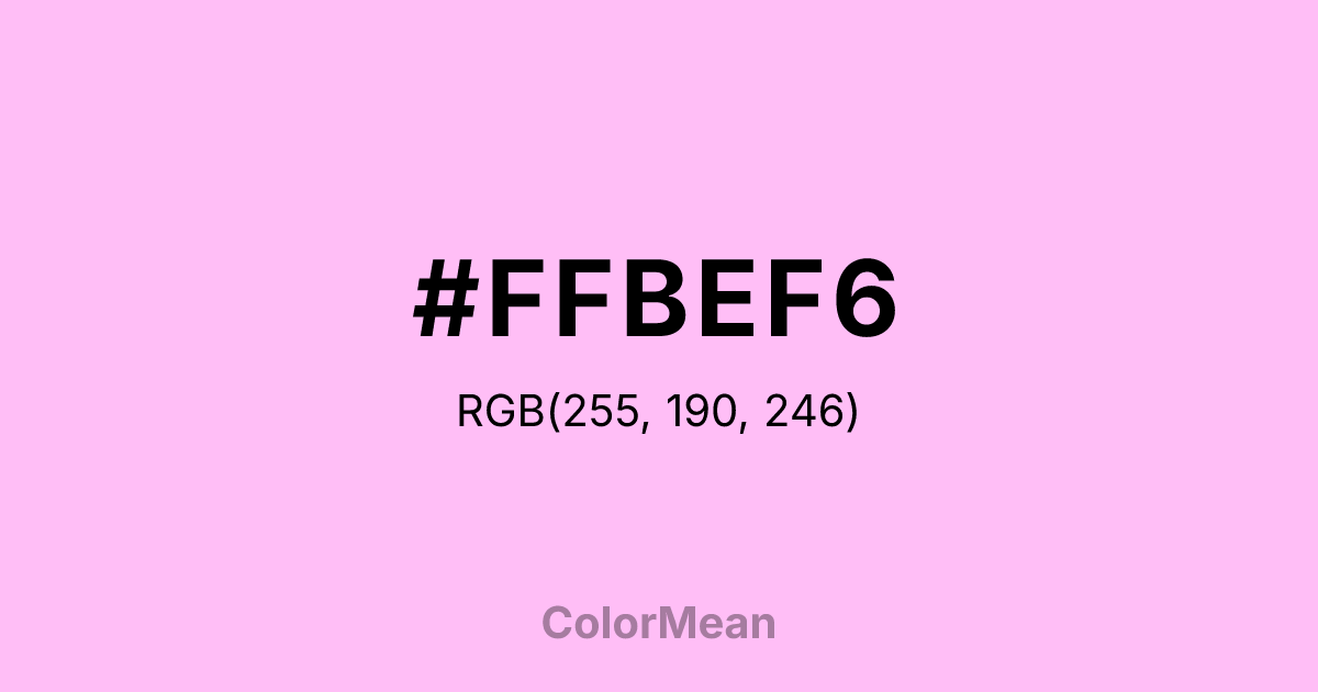 #FFBEF6 color swatch