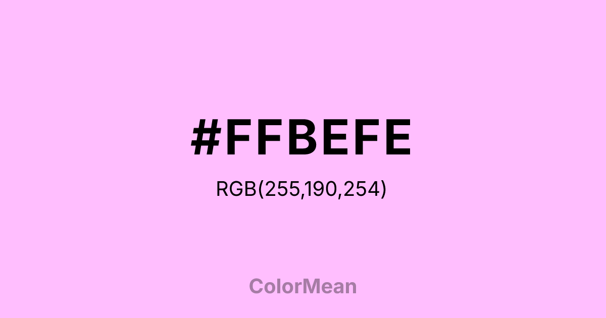 #FFBEFE color swatch