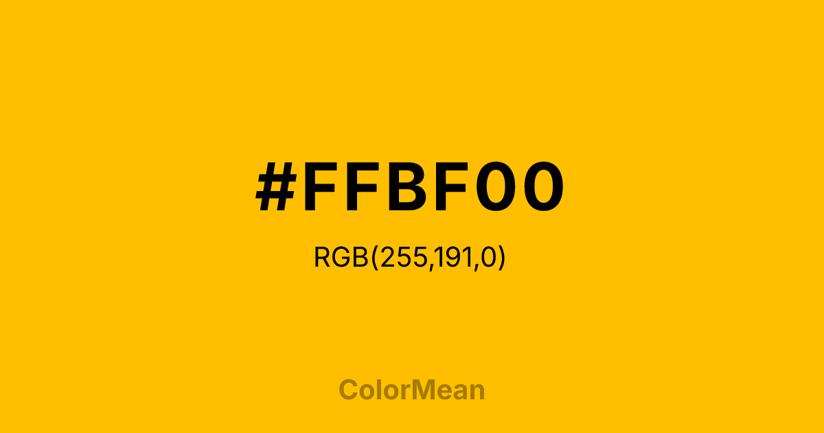 #FFBF00 color swatch